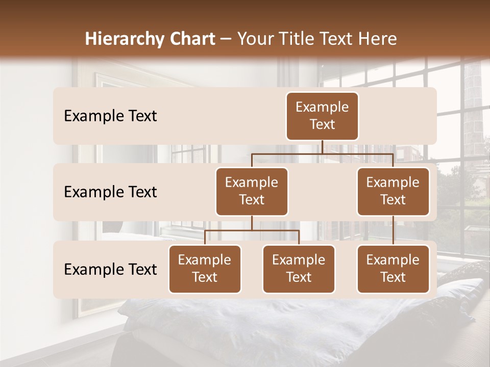 A Bedroom With A Bed And A Window PowerPoint Template