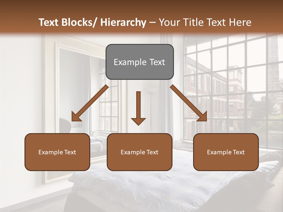 A Bedroom With A Bed And A Window PowerPoint Template