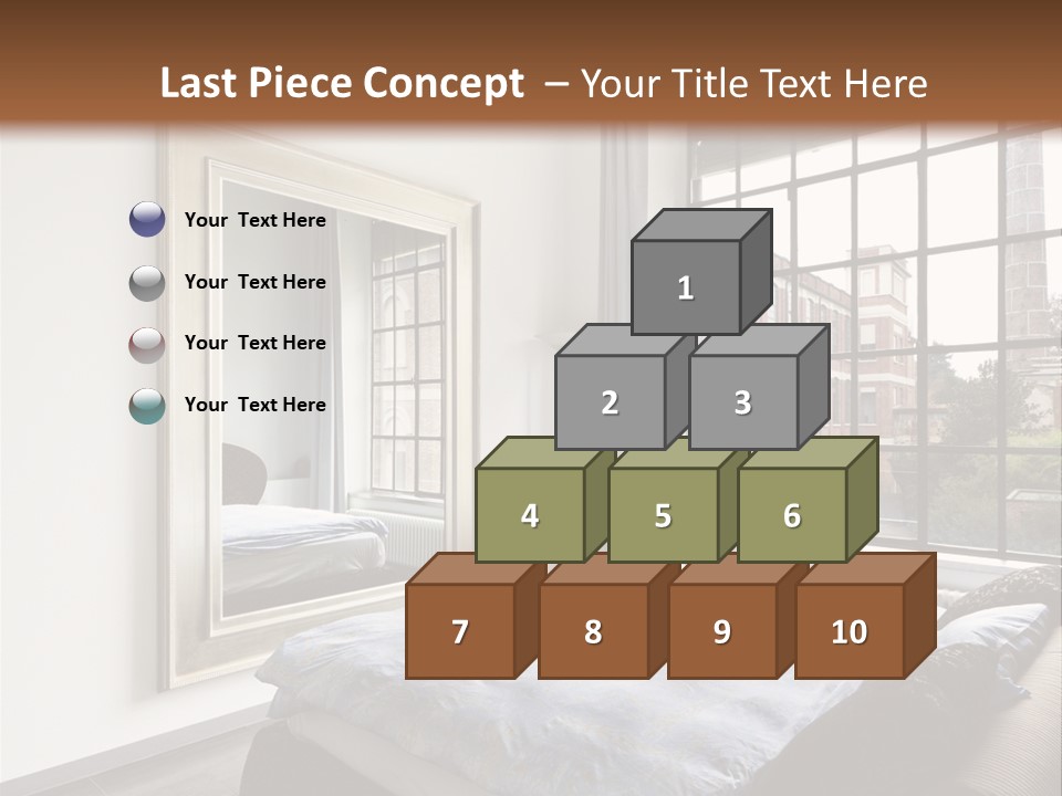 A Bedroom With A Bed And A Window PowerPoint Template