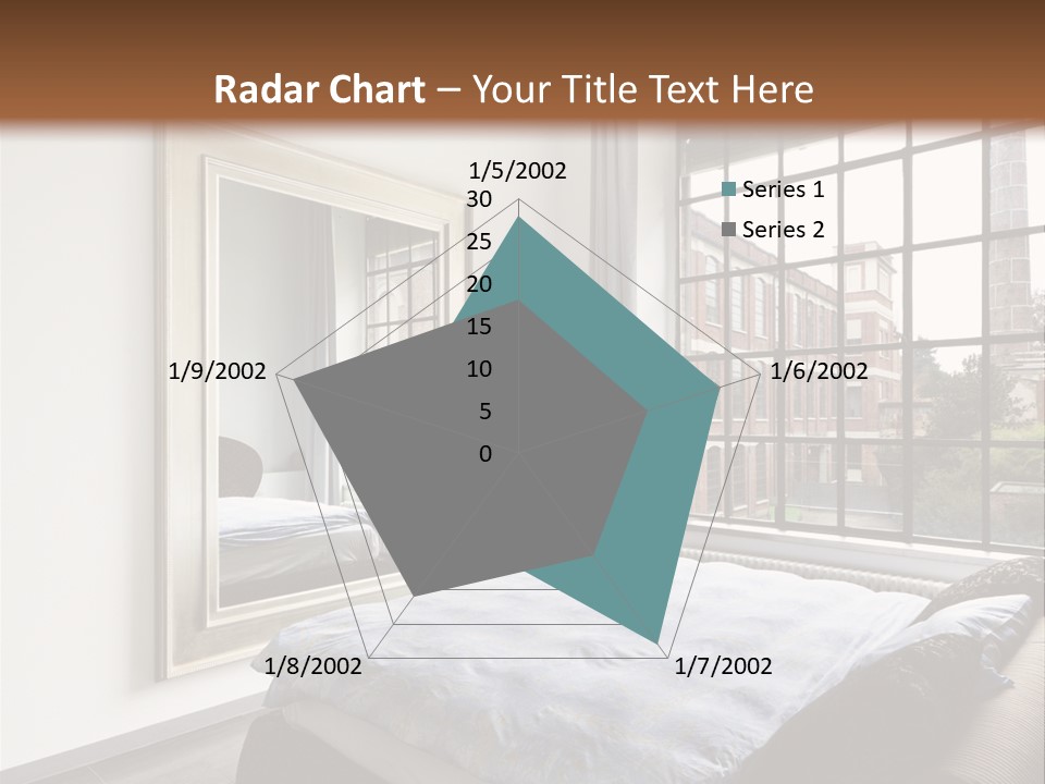 A Bedroom With A Bed And A Window PowerPoint Template