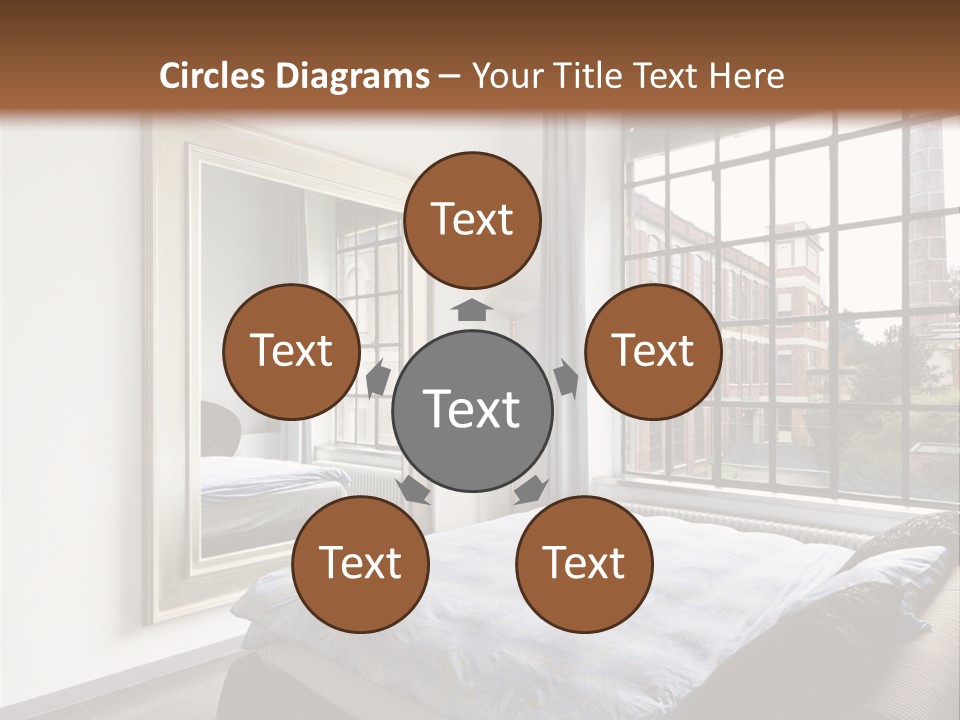 A Bedroom With A Bed And A Window PowerPoint Template