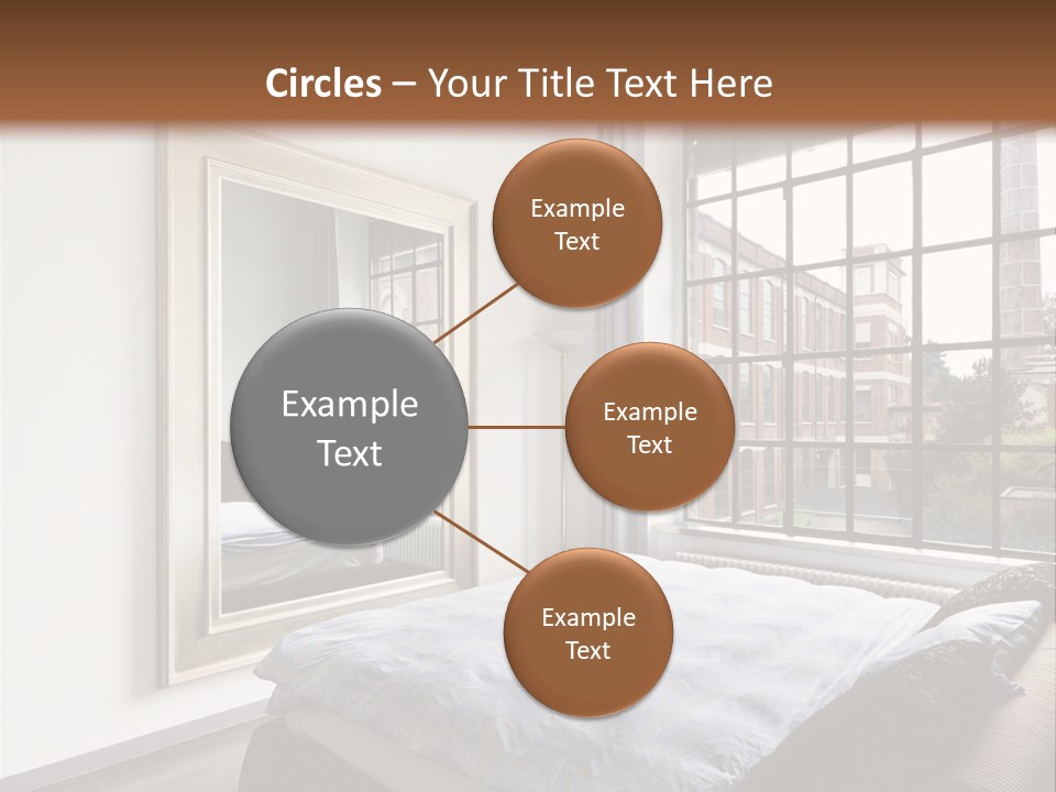 A Bedroom With A Bed And A Window PowerPoint Template