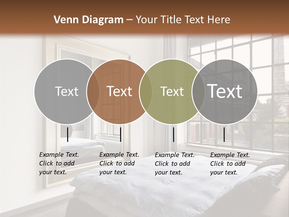 A Bedroom With A Bed And A Window PowerPoint Template