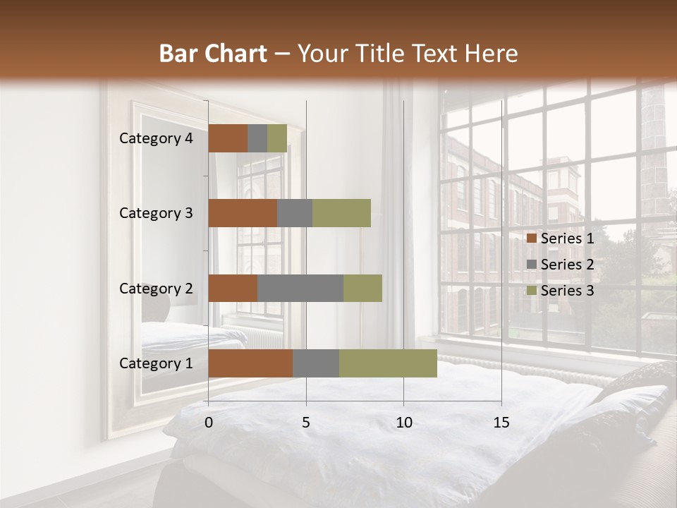 A Bedroom With A Bed And A Window PowerPoint Template