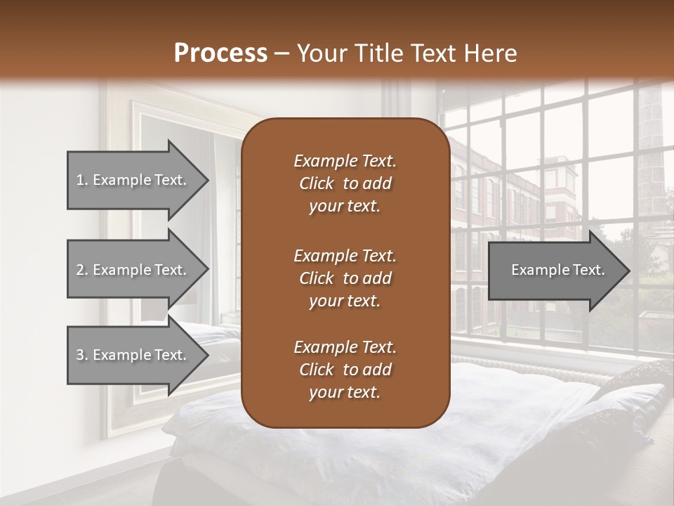 A Bedroom With A Bed And A Window PowerPoint Template