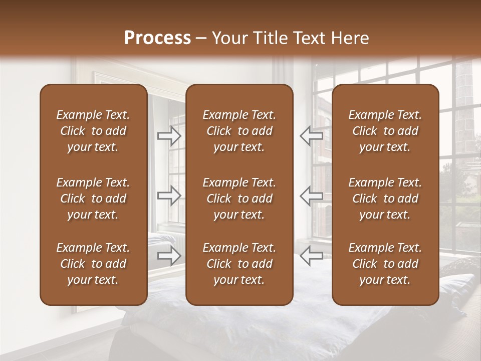 A Bedroom With A Bed And A Window PowerPoint Template