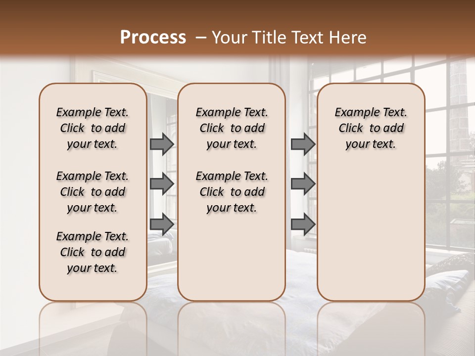A Bedroom With A Bed And A Window PowerPoint Template