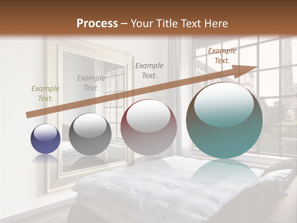 A Bedroom With A Bed And A Window PowerPoint Template
