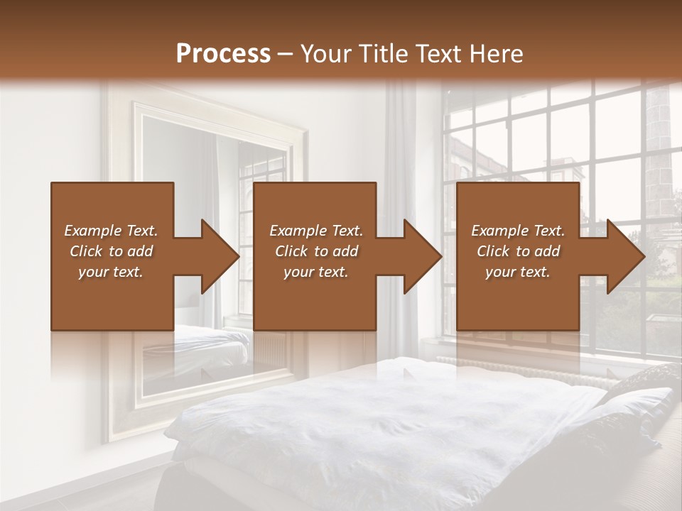 A Bedroom With A Bed And A Window PowerPoint Template