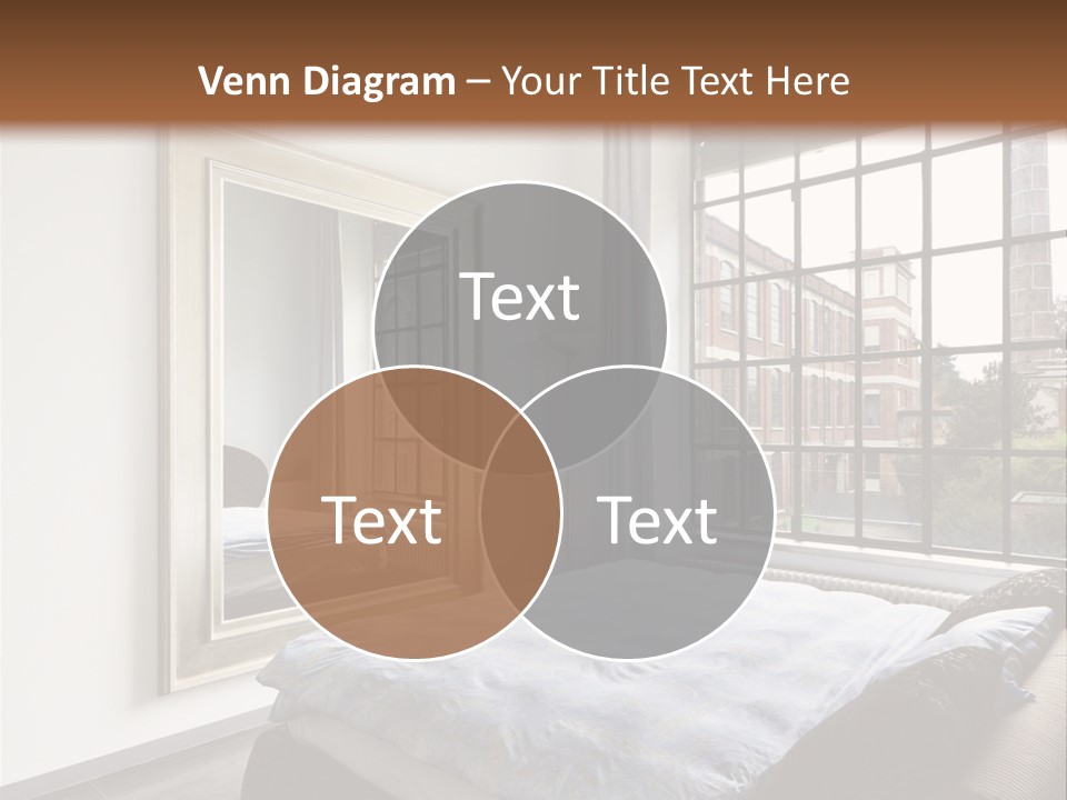 A Bedroom With A Bed And A Window PowerPoint Template