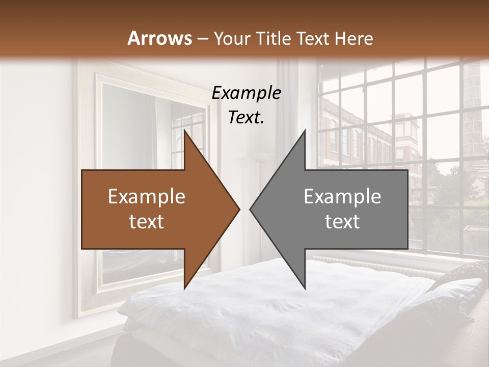A Bedroom With A Bed And A Window PowerPoint Template
