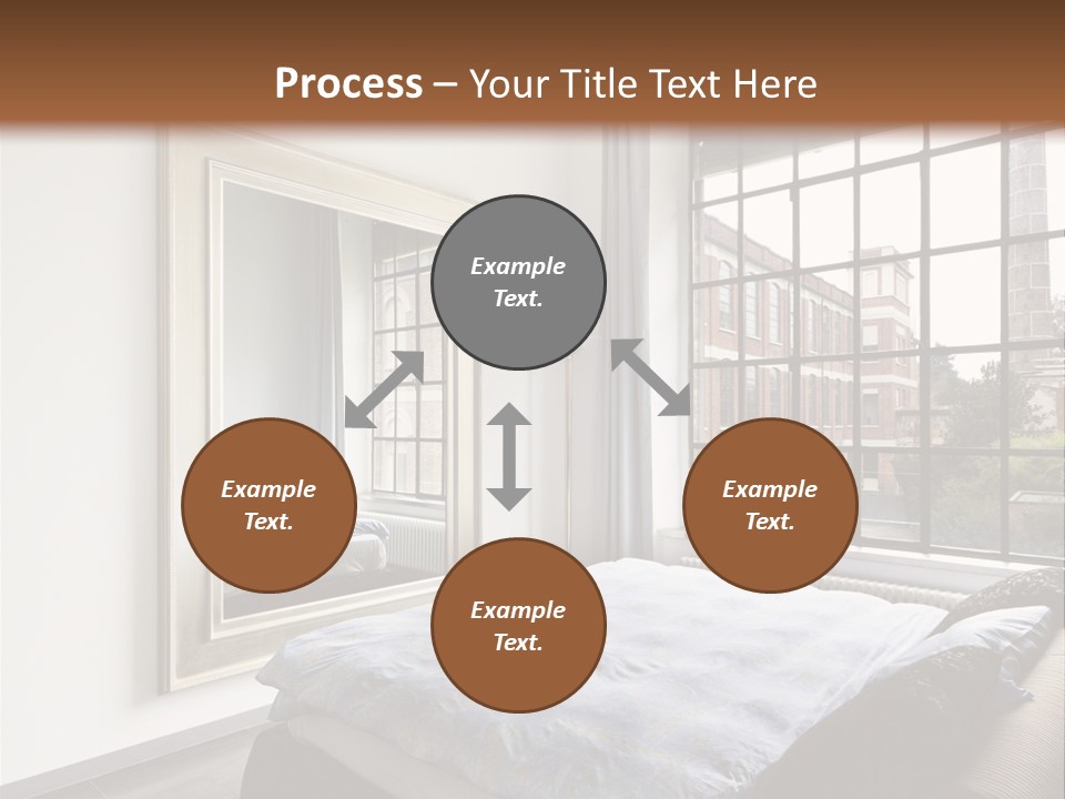 A Bedroom With A Bed And A Window PowerPoint Template