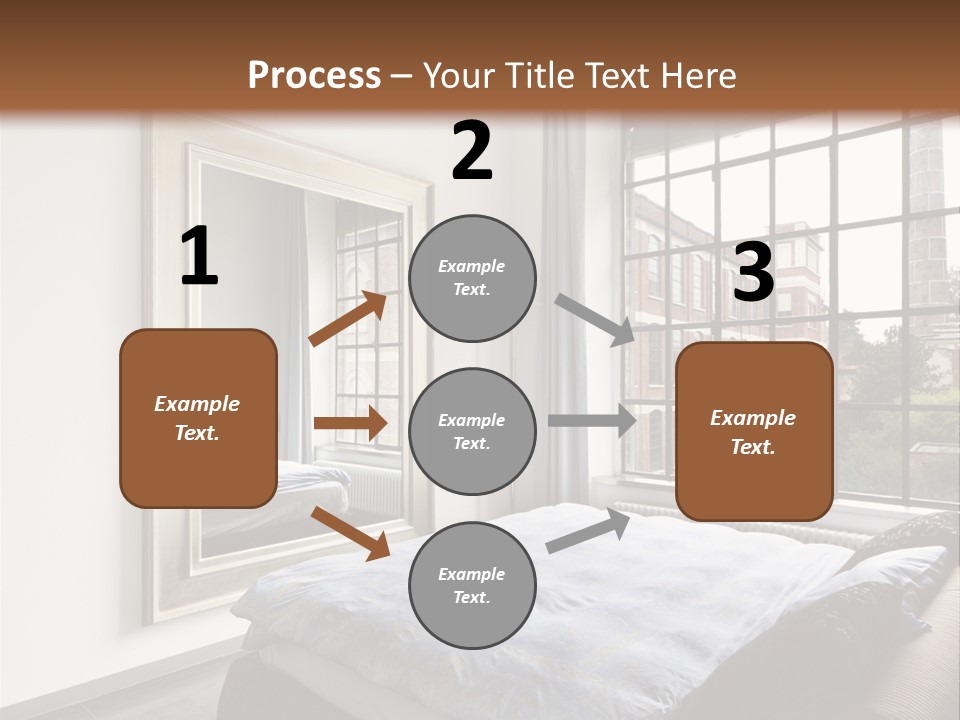 A Bedroom With A Bed And A Window PowerPoint Template