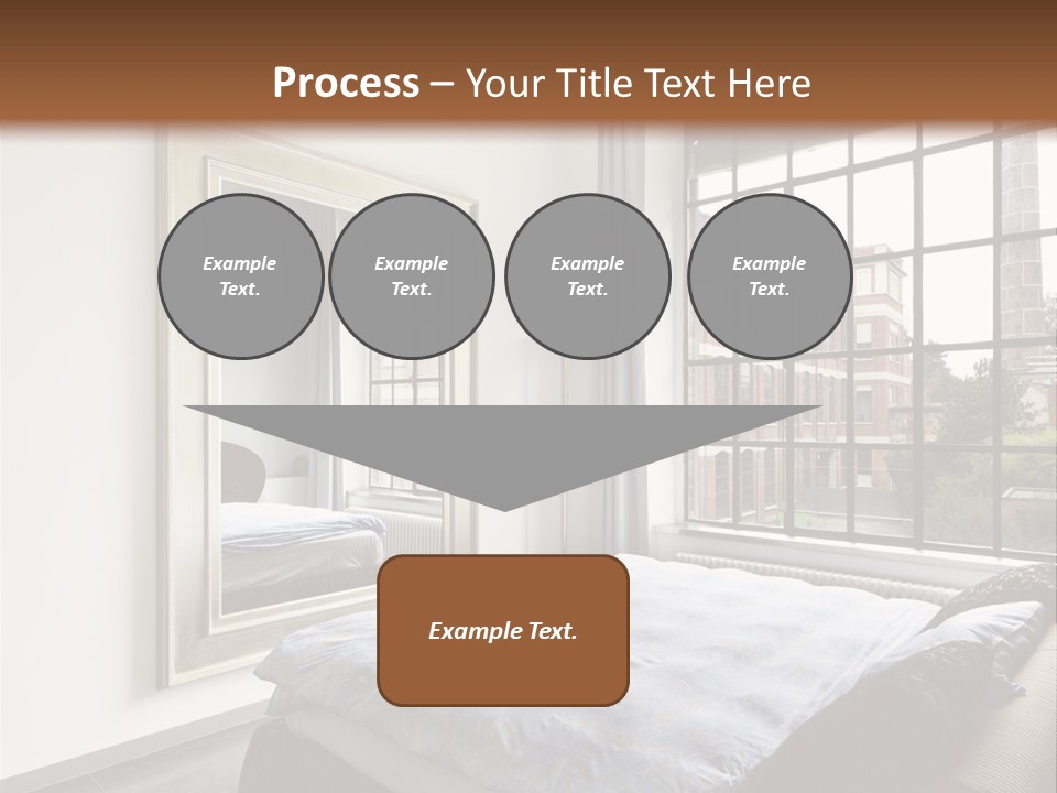 A Bedroom With A Bed And A Window PowerPoint Template