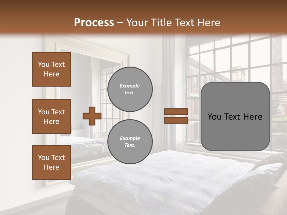 A Bedroom With A Bed And A Window PowerPoint Template