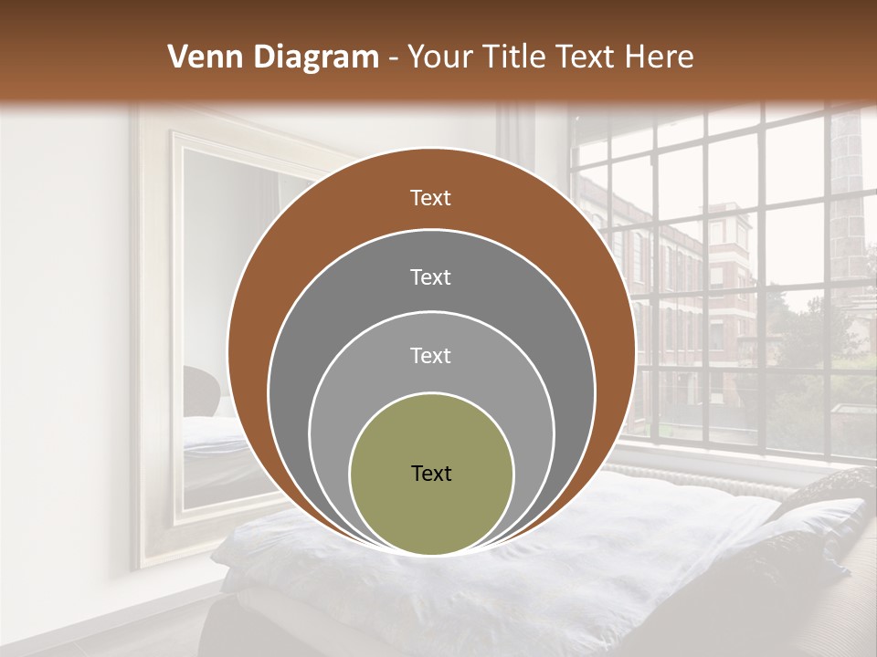 A Bedroom With A Bed And A Window PowerPoint Template
