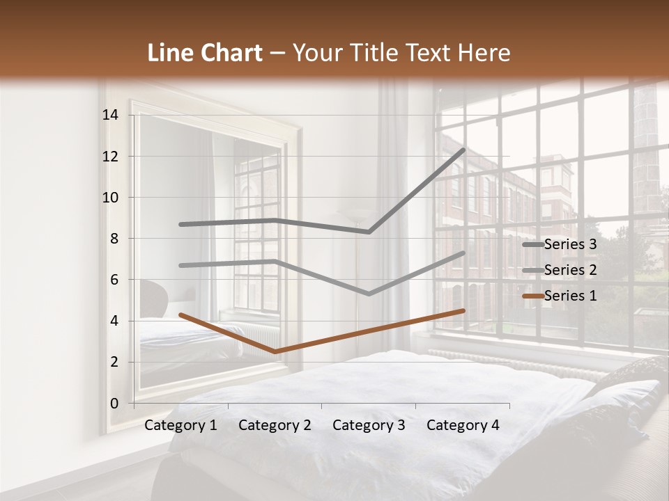 A Bedroom With A Bed And A Window PowerPoint Template