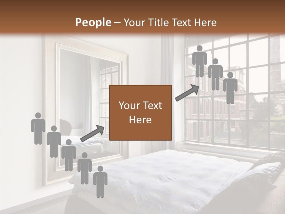 A Bedroom With A Bed And A Window PowerPoint Template