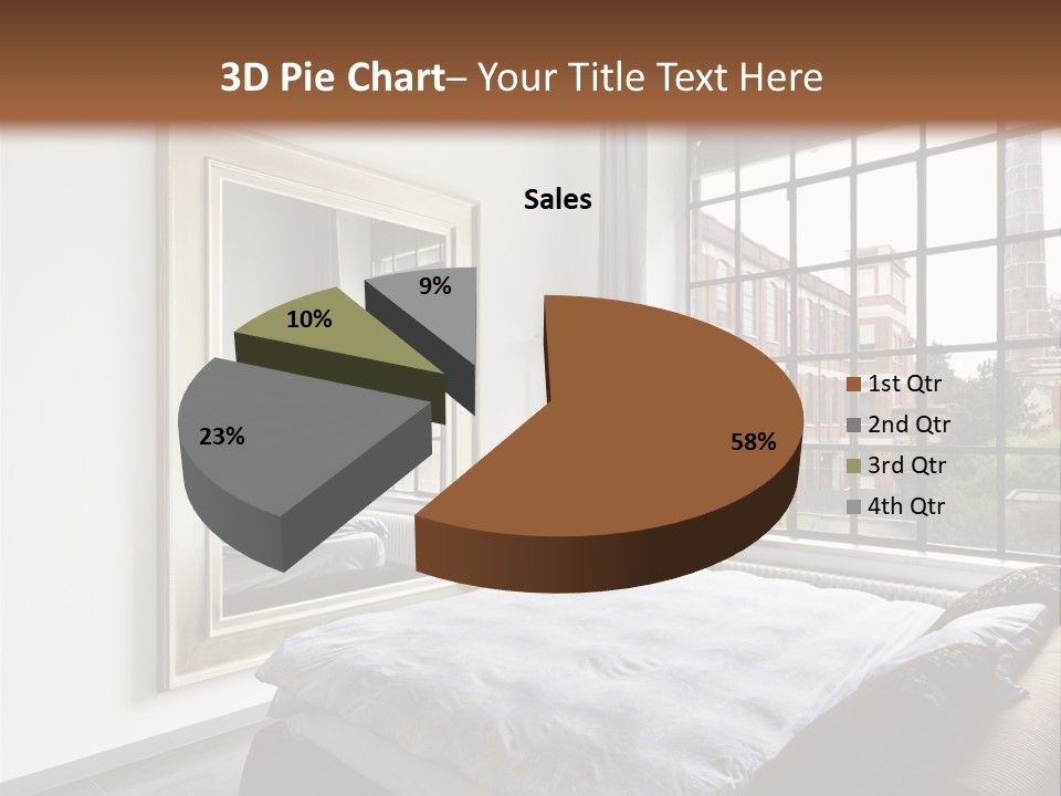 A Bedroom With A Bed And A Window PowerPoint Template