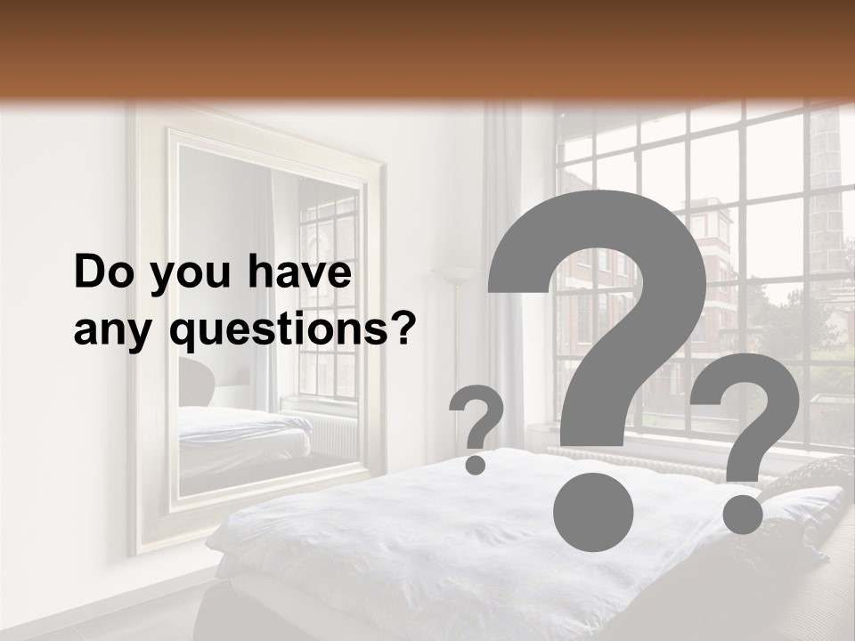 A Bedroom With A Bed And A Window PowerPoint Template