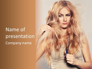 Looking  Blond PowerPoint Template