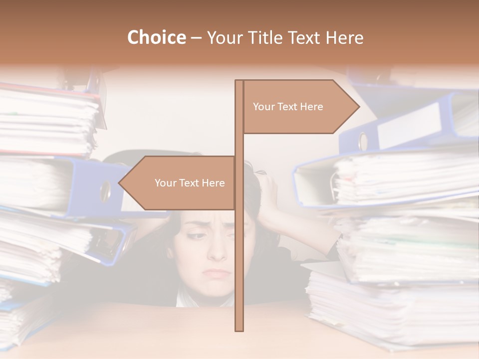Despair Pressure Businesswoman PowerPoint Template