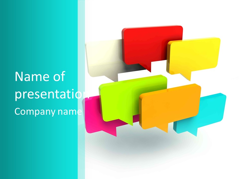 A Group Of Colorful Speech Bubbles Sitting On Top Of Each Other PowerPoint Template