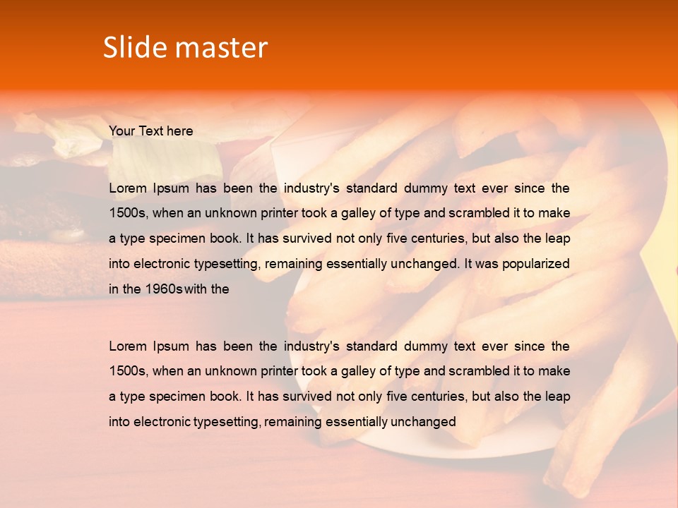 Hamburger Leaf Lettuce Prepared Potato PowerPoint Template