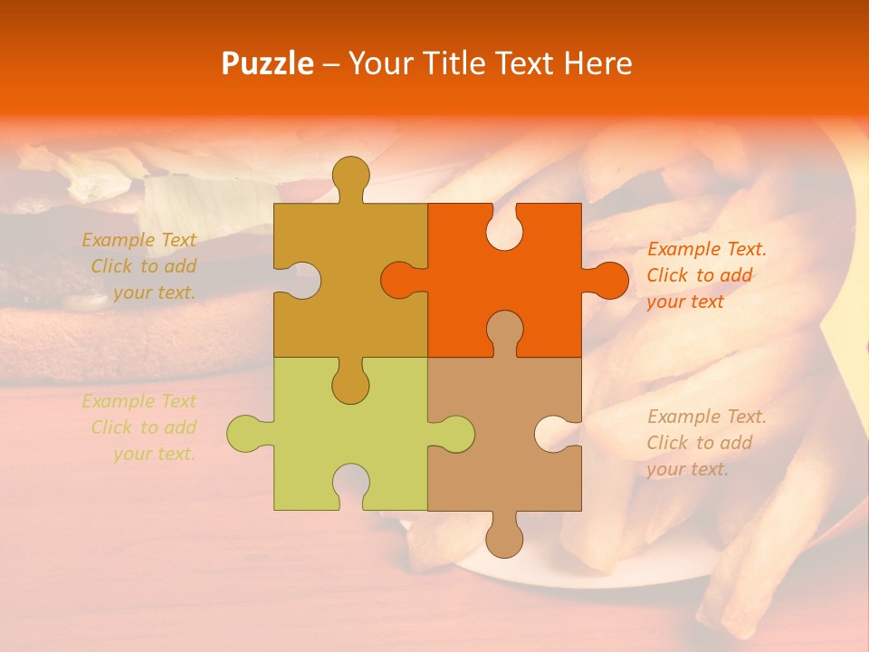 Hamburger Leaf Lettuce Prepared Potato PowerPoint Template