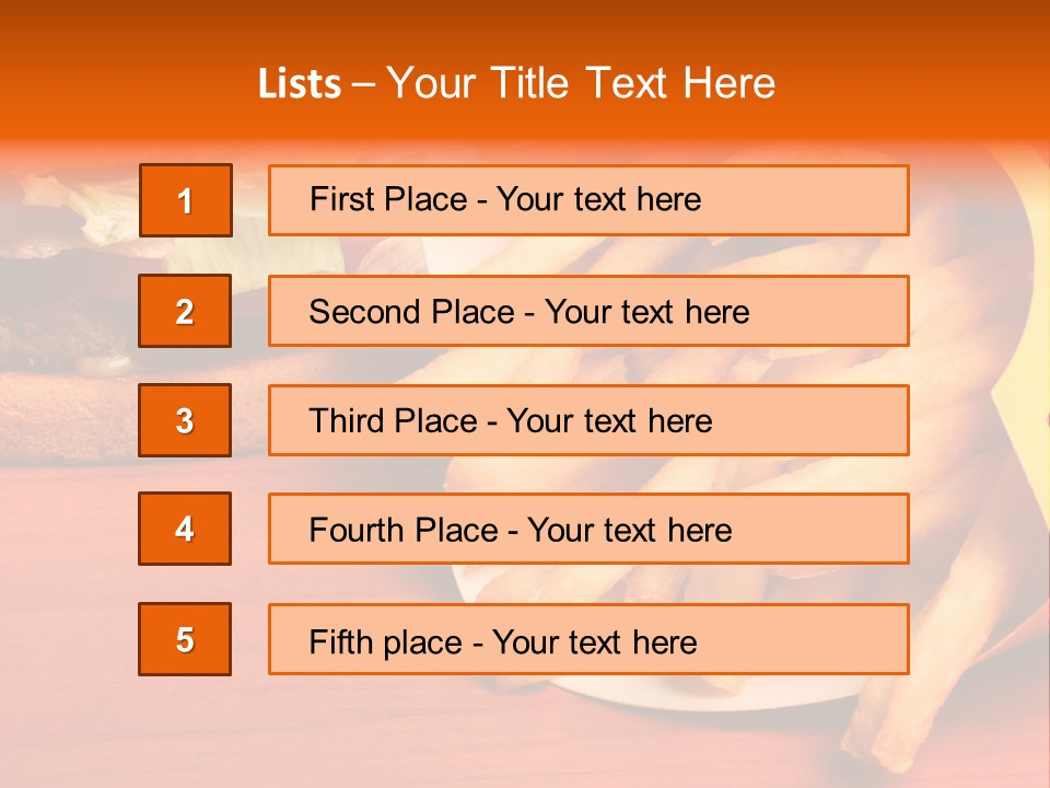 Hamburger Leaf Lettuce Prepared Potato PowerPoint Template