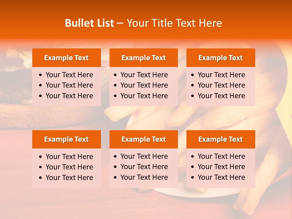 Hamburger Leaf Lettuce Prepared Potato PowerPoint Template