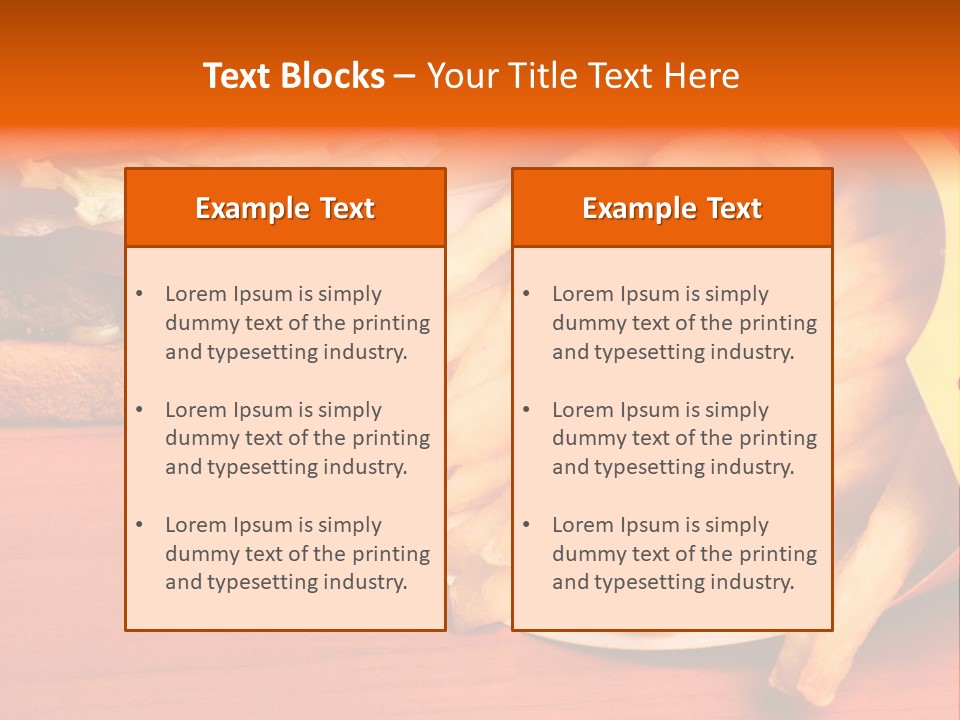Hamburger Leaf Lettuce Prepared Potato PowerPoint Template