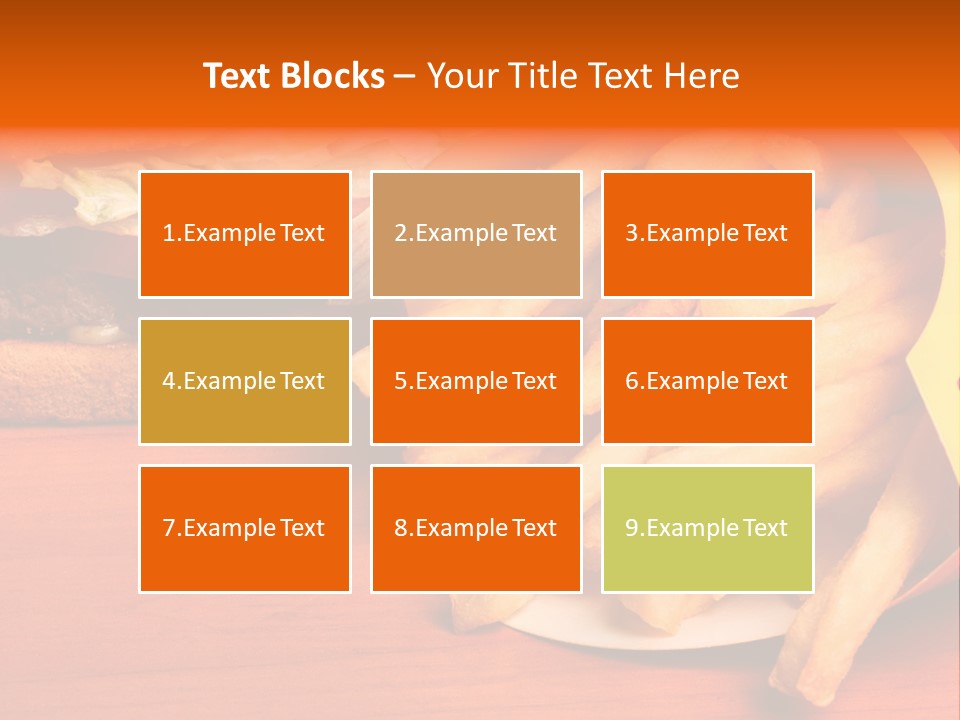 Hamburger Leaf Lettuce Prepared Potato PowerPoint Template