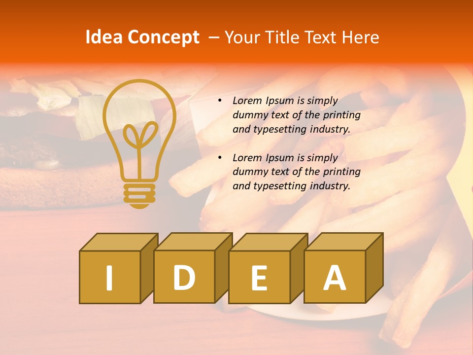 Hamburger Leaf Lettuce Prepared Potato PowerPoint Template