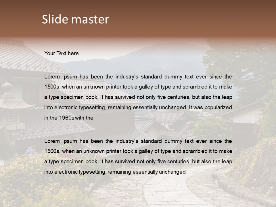 Tranquil Scene Famous Place Residential Structure PowerPoint Template