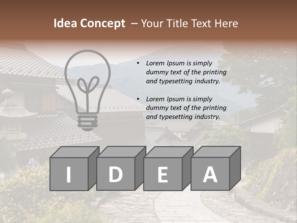 Tranquil Scene Famous Place Residential Structure PowerPoint Template