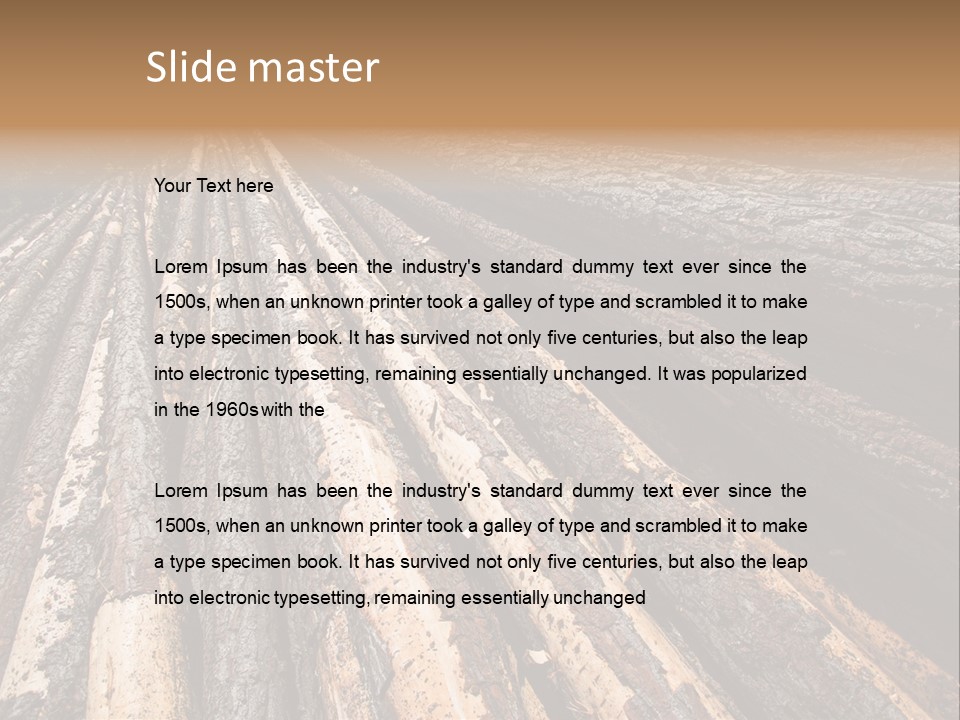 Timber Lumber Trunk Of Tree PowerPoint Template