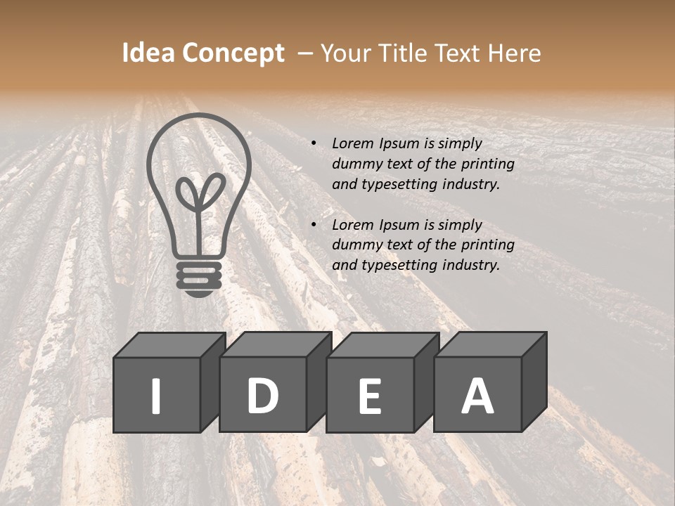 Timber Lumber Trunk Of Tree PowerPoint Template