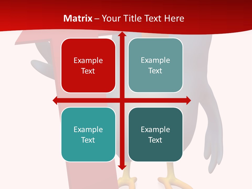 A Blue Bird Holding A Red Arrow On A White Background PowerPoint Template