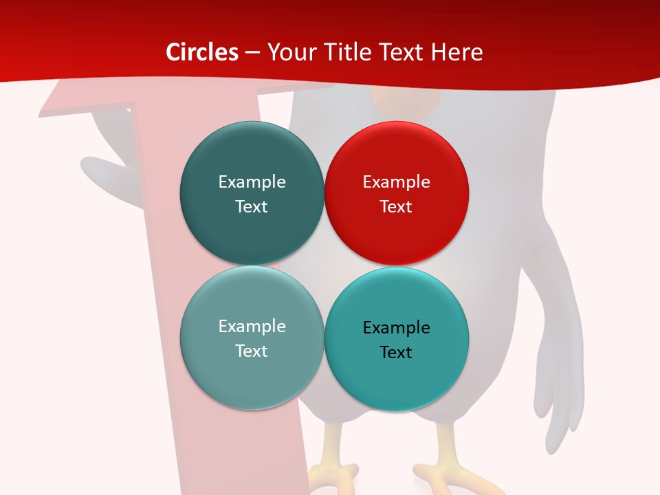 A Blue Bird Holding A Red Arrow On A White Background PowerPoint Template