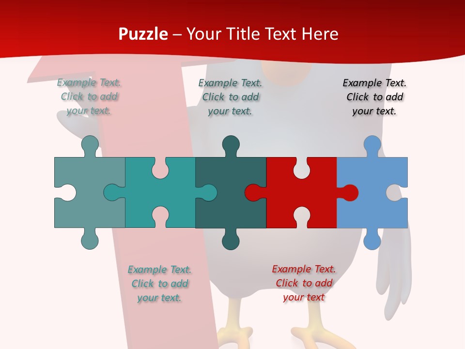 A Blue Bird Holding A Red Arrow On A White Background PowerPoint Template