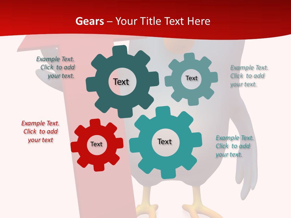 A Blue Bird Holding A Red Arrow On A White Background PowerPoint Template