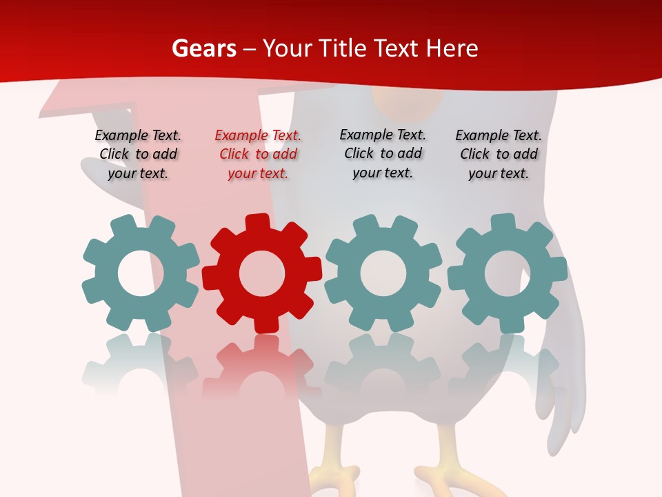 A Blue Bird Holding A Red Arrow On A White Background PowerPoint Template