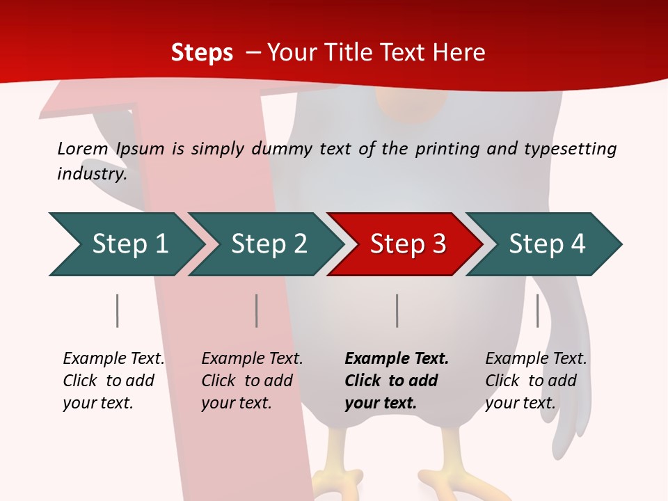 A Blue Bird Holding A Red Arrow On A White Background PowerPoint Template
