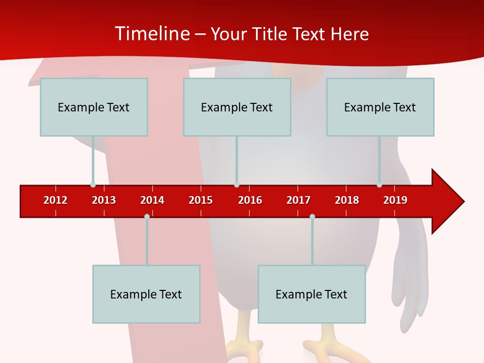 A Blue Bird Holding A Red Arrow On A White Background PowerPoint Template