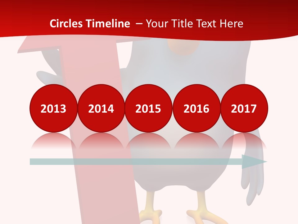 A Blue Bird Holding A Red Arrow On A White Background PowerPoint Template