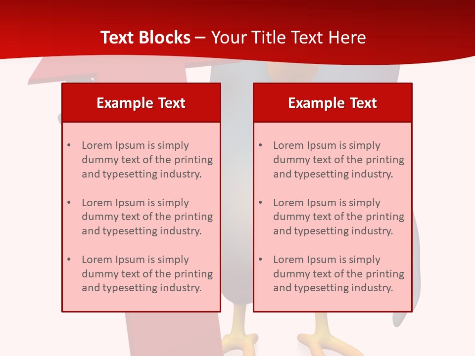 A Blue Bird Holding A Red Arrow On A White Background PowerPoint Template