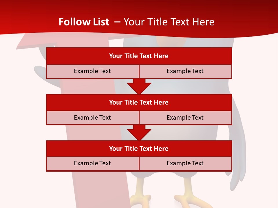 A Blue Bird Holding A Red Arrow On A White Background PowerPoint Template