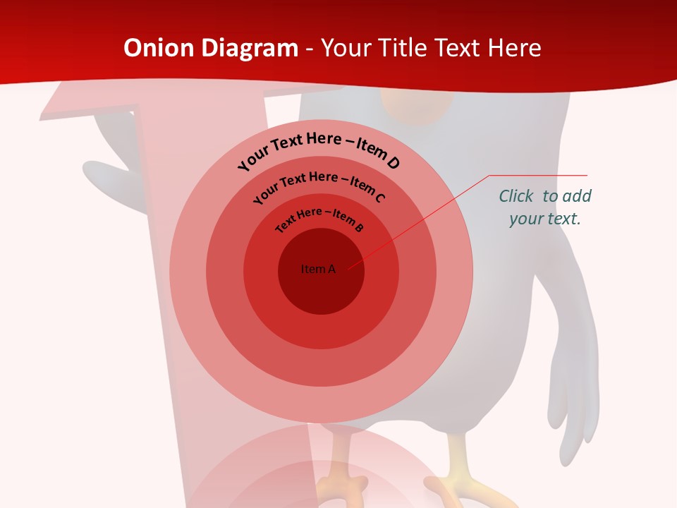 A Blue Bird Holding A Red Arrow On A White Background PowerPoint Template