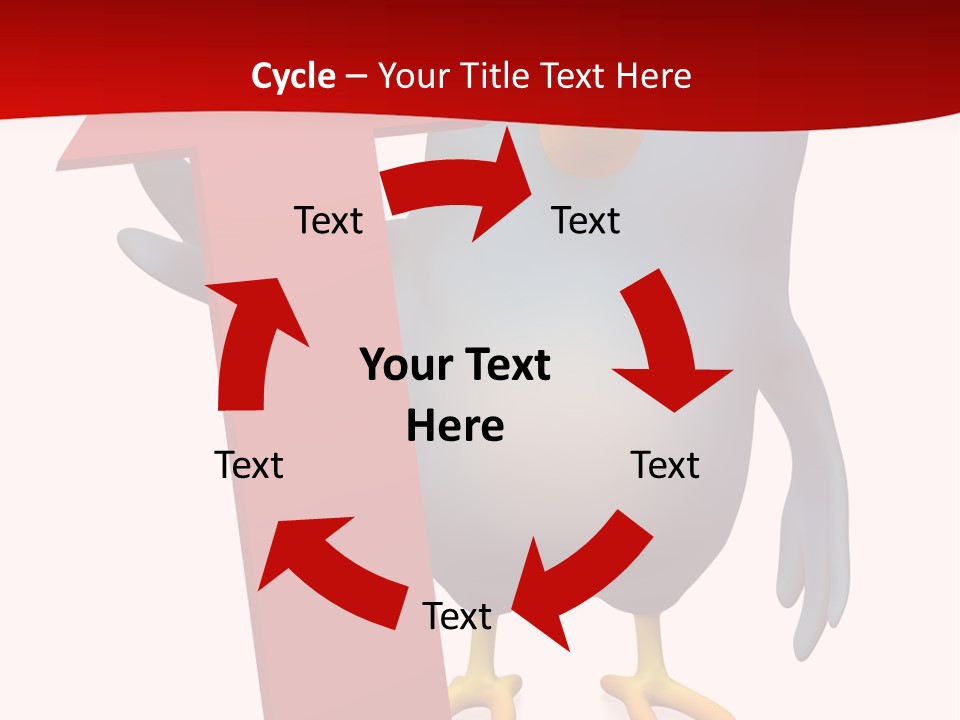 A Blue Bird Holding A Red Arrow On A White Background PowerPoint Template